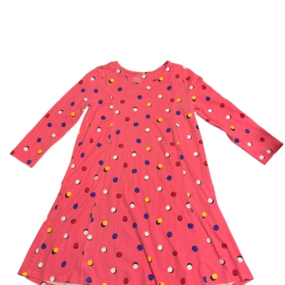 Faded Glory Girls Pink Polk-a-dot Long Sleeve Dress Size Large (10-12)